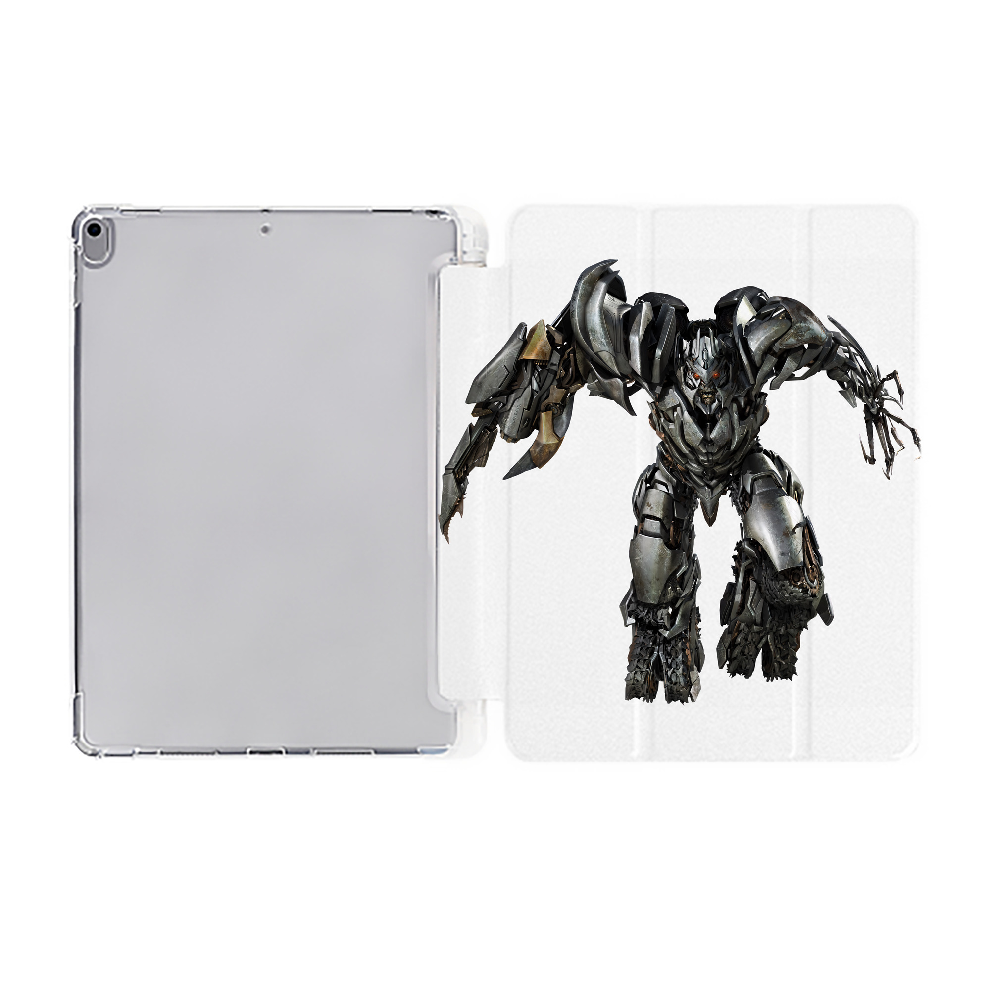（画像用） Transformers トランスフォーマー IPad ケース ペン収納付き 三つ折りスタンド PUレザー×シリコン 対応機種9.5/10.5/10.9インチ